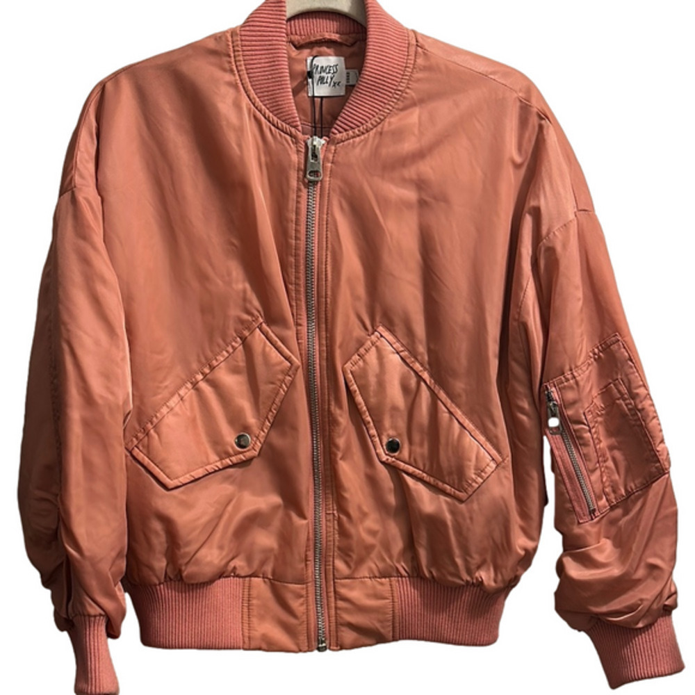 Princess Polly Pink Bomber Jacket with Ribbed Collar and Cuffs